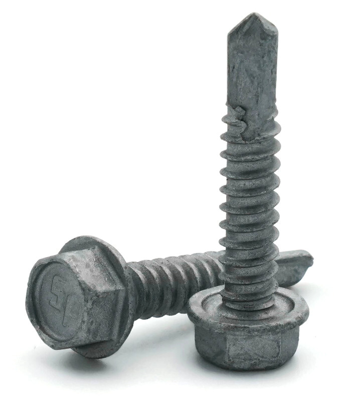 #14 Hex Washer Head TEK 3 Self Drilling Screws Strong Shield Coated – All Length