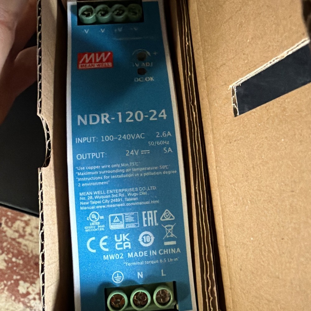 MEAN WELL EDR-120-24 120W 24V 5A Single Output Industrial DIN Rail Power Supply