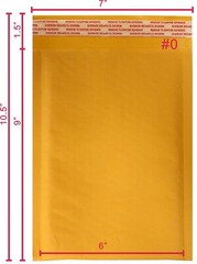Yens® 500#0 Kraft Bubble Padded Envelopes Mailers 6×9