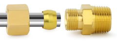 Brass Coupling 1/4″ Compression ID x 1/4″ Male NPT for 1/4″ OD Tube Lead Free