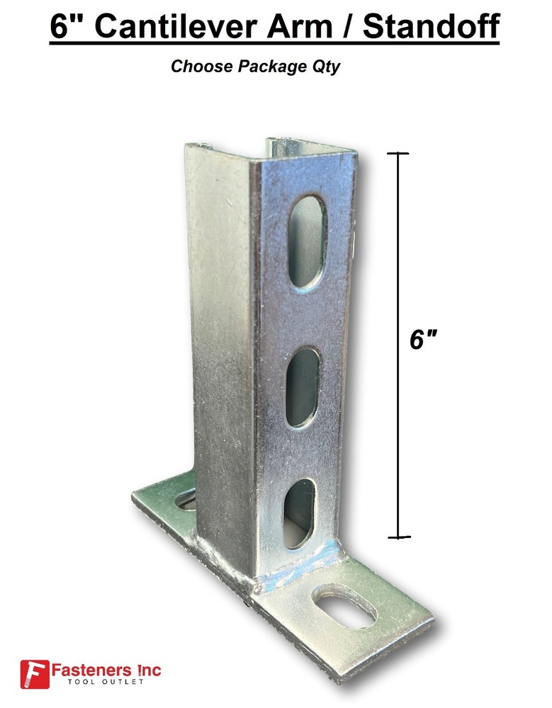 6″ Slotted Cantilever Arm Mount Standoff for Unistrut Channel Strut Bracket