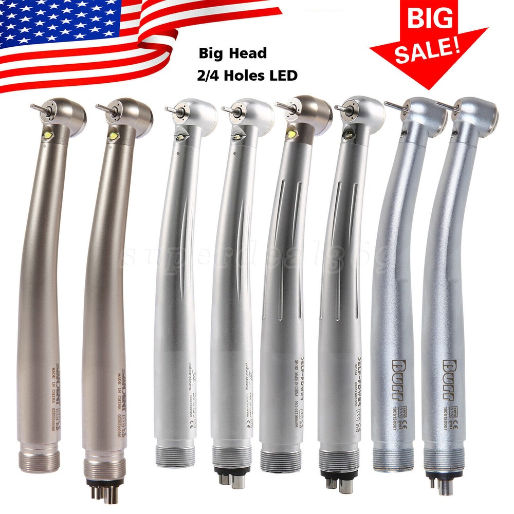 Dental High Speed Handpiece LED Type Turbine 2/4 Holes E-generator Triple Spray