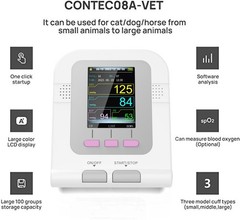 Vet Digital Blood Pressure Monitor Spo2, PR,Pulse Rate,heart beat for animal Use