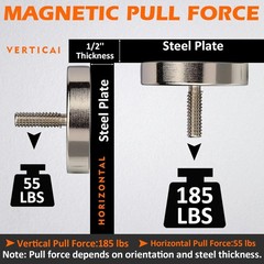 185lb Neodymium Magnet Pair with Threaded Studs