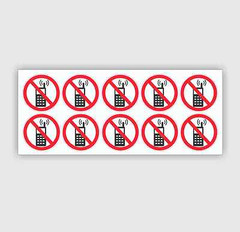 NO CELL PHONE clear stickers | 20 ct | size: 1.5″ dia | decal outdoor durable