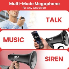Pyle 40W Professional Megaphone Bullhorn w/ Siren & Aux-In for Music PMP43IN