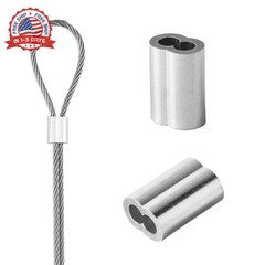 Aluminum Cable Crimping Sleeves 3mm Wire Rope Ferrules 100Pcs for Wire Fixing