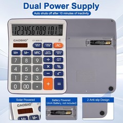 Desktop Calculator 12 Digit Large LCD Big Button Solar Battery Dual Power Blue