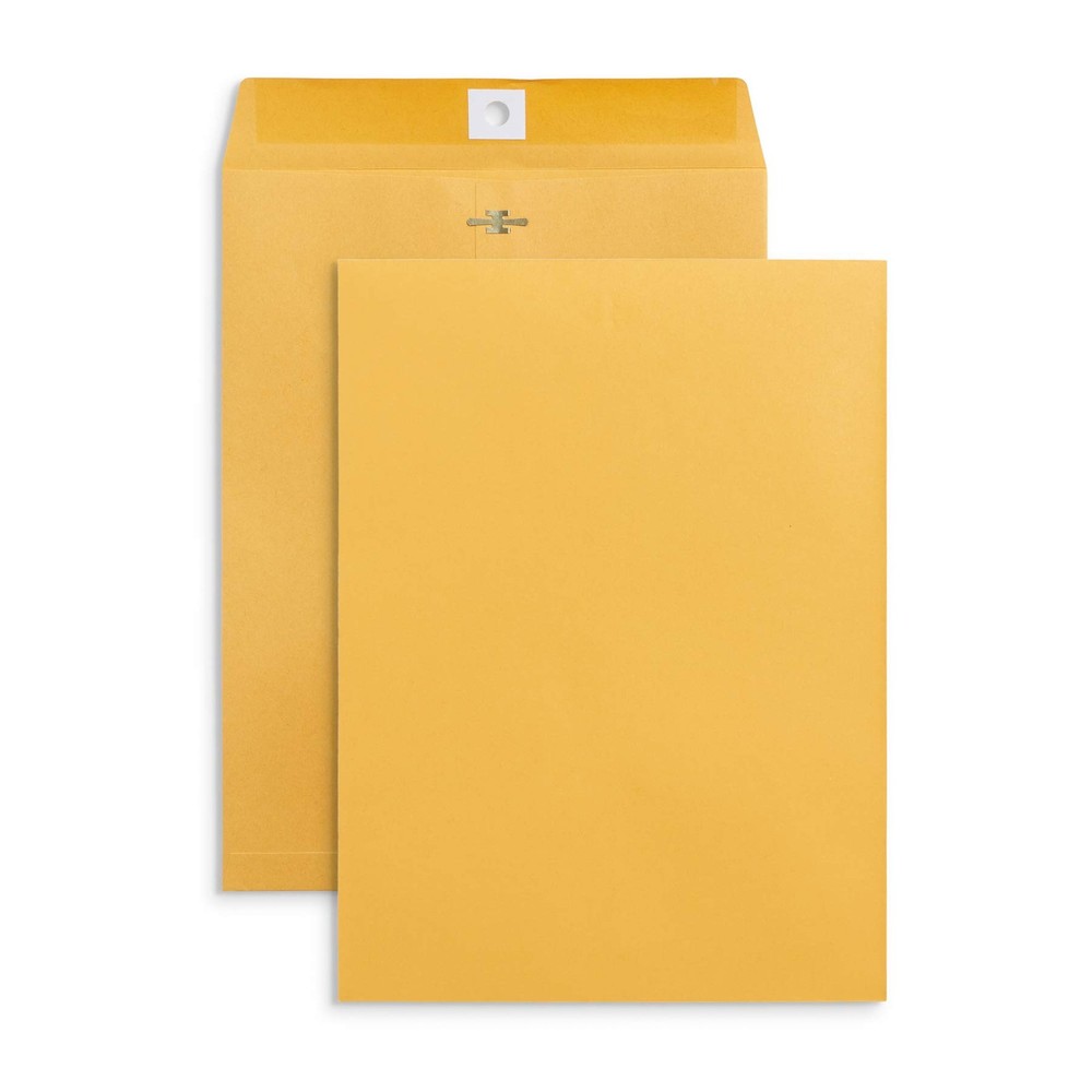 Blue Summit Supplies 100 9” x 12” Clasp Envelopes with Gummed 9 x 12, Brown