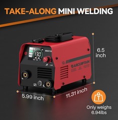 ARCCAPTAIN 130A MIG Welder 3 in 1 Welding Machine Gasless Welder and Free Helmet