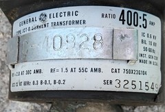 GE 750X23G104 Current Transformer Type JCT-0 Ratio 400:5A CT General Electric