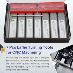Indexable Lathe Turning Tool Kit 21pcs 1/2 inch 12mm shank with 7 tool holder…
