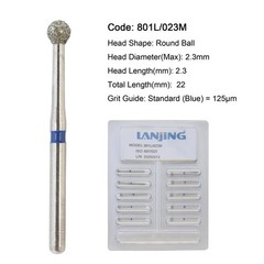 Dental Burs Diamond Round End Taper Surgical Long Ball Barrel FG for High Speed