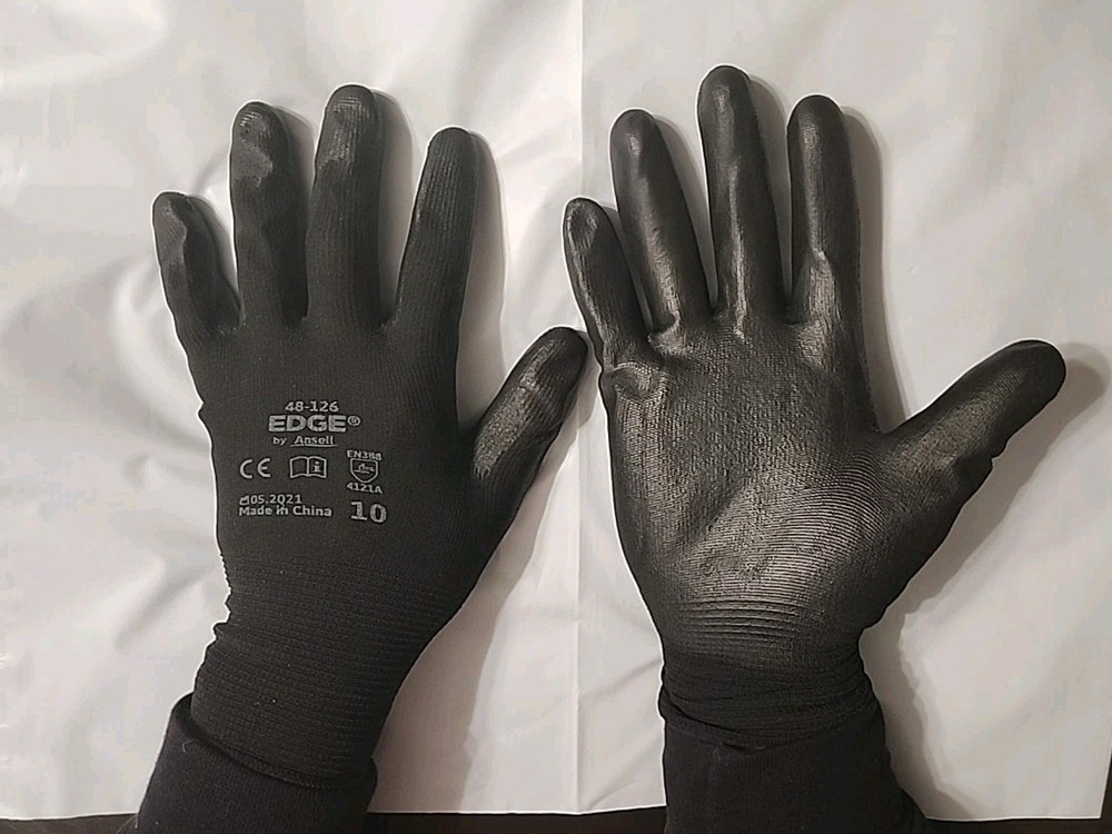 12 pairs XL Ansell EDGE 48-126 Abrasion-resistant gloves Size 10 X large