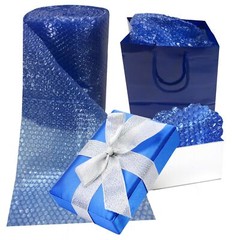 UOFFICE Small Bubble Blue Wrap – 60′ x 12″ Wide perforated every 12″