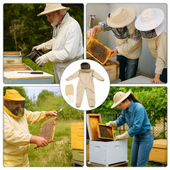 Bee Suit Men Women XL Beekeeping Protective With Glove Veil Hood For BeeKeeper