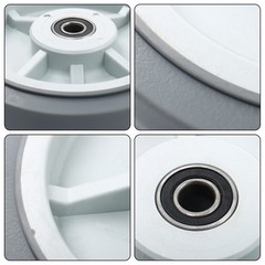 4 Pack 8″ Caster Wheels Replace Polyurethane 1/2″ Axle Hole 900 Pounds Gray