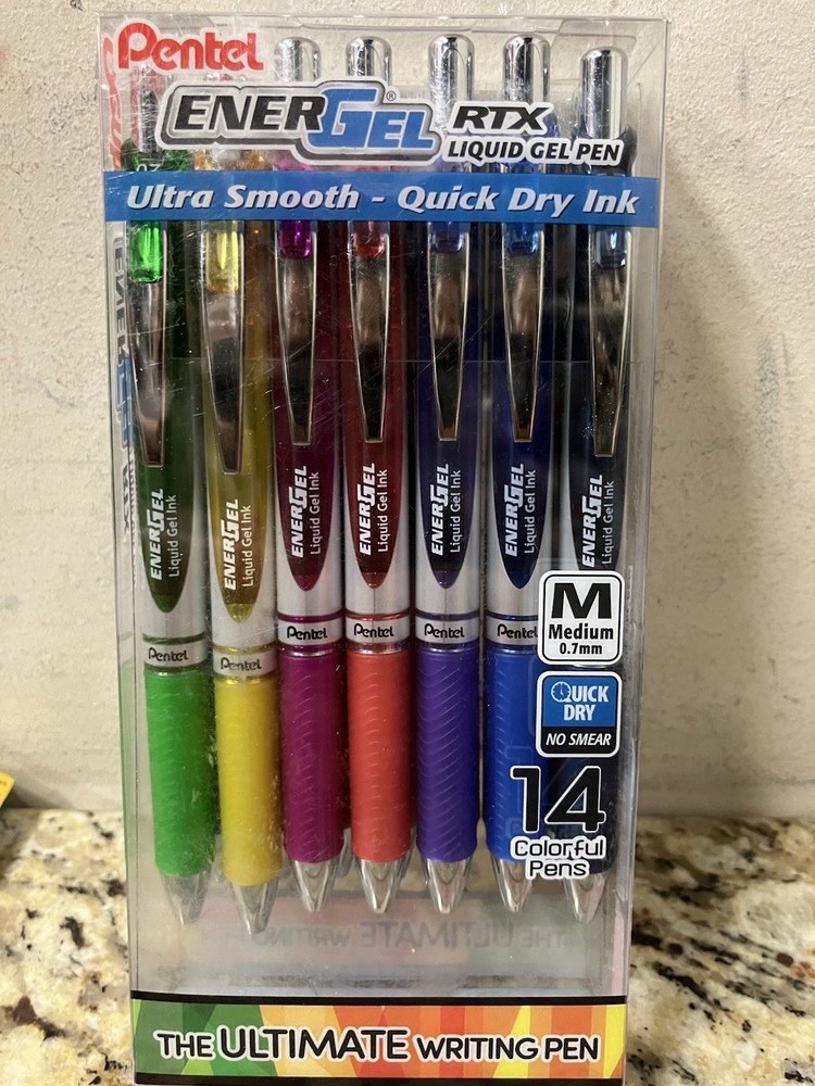 14 🔥Pentel EnerGel RTX Retractable Liquid Gel Pen 0.7mm Medium Assorted Colors