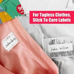 No-Iron Fabric Labels, Kids Clothing Labels Self-Stick Write-On, Name Labels for
