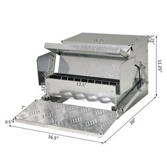 Automatic Chicken Feeder Galvanized Steel Poultry Feeders, 25 Lbs of Feeds