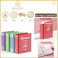 4 Pack 3 Inch Plastic Ring Binders Classic 4-Color 8.5×11 Office School