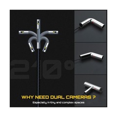 DXZtoz Dual-Lens Articulating Borescope with Light, 0.25in Ultra-Thin Probe, …