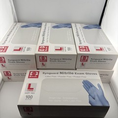 Synguard Nitrile Exam Gloves Powder-Free Blue large (7x 100/Bx)