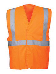HI-VIS ONE BAND & BRACE SAFETY VEST SIZE S/M-L/XL-2X/3XL C472 CLASS 2* ORANGE