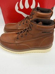 Wolverine Work Wedge Brown Leather Lace-Up Work Boots Oil Resistant Men’s 13 M