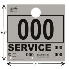 Gray Service Department Hang Tags Window Tag 1000 Per Box