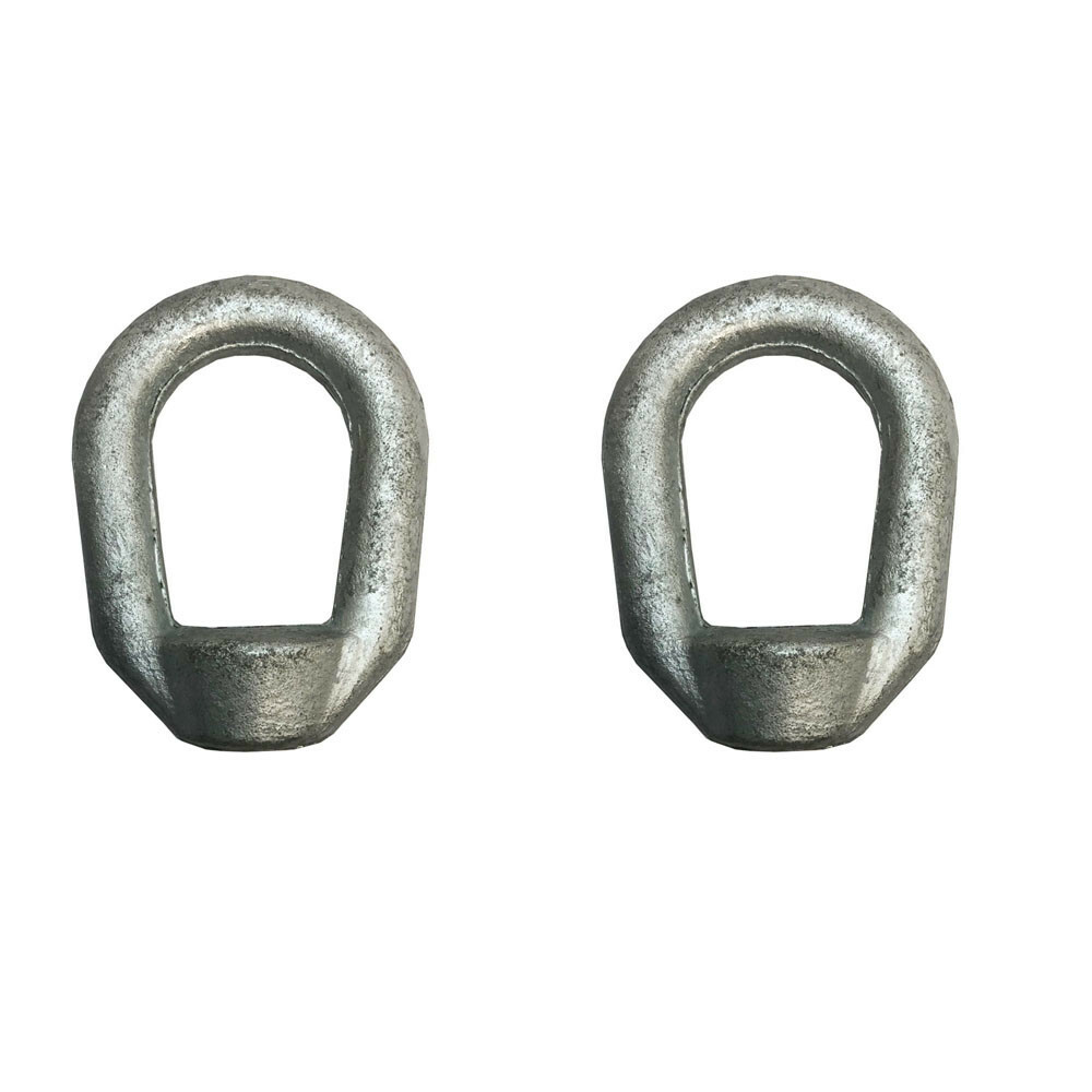 2Pc Galvanized EYE NUT 1/4″ Bail 1/4″ Tap Thread Drop Forged Carbon Steel 520 Lb
