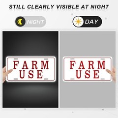 Blulu 4 Pieces Farm Use ID Tag Sign 12 x 6 Inch, Aluminum Reflective Rust Free F