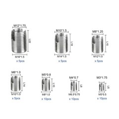 50x Metric Thread Inserts M3-M16 Stainless Steel Self-Tapping For Workshop Use