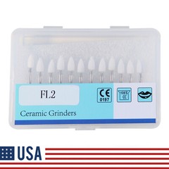 12pc/Pack Dental White Polishing Stones Flame shape FG bur Arkansas Stone Points