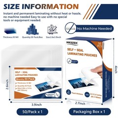 50 Pack 10 Mil Business Card Size Self Sealing Laminating Pouches 2×3.5 Inch …