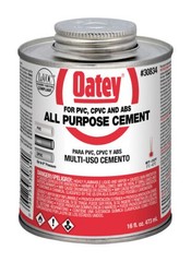 Oatey Clear All-Purpose Cement For ABS CPVC And PVC 16oz Can 6″ Pressure