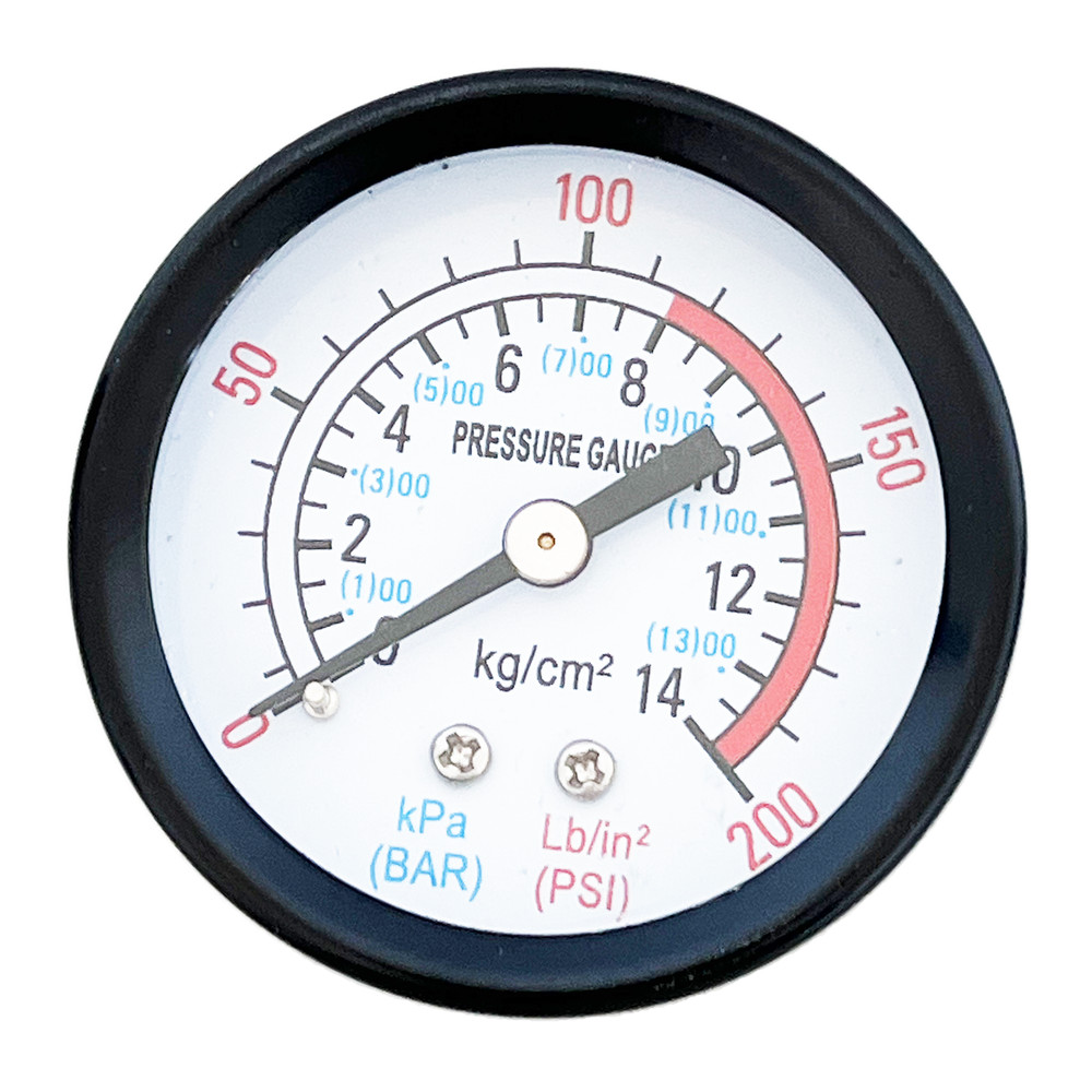1/8″ BSP Air Compressor Hydraulic Pressure Gauge 0-200 PSI Back Mount 2″ Face