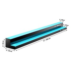 VEVOR60″ 2-Step LED Lighted Liquor Bottle Display Bar Shelf RF & App Control