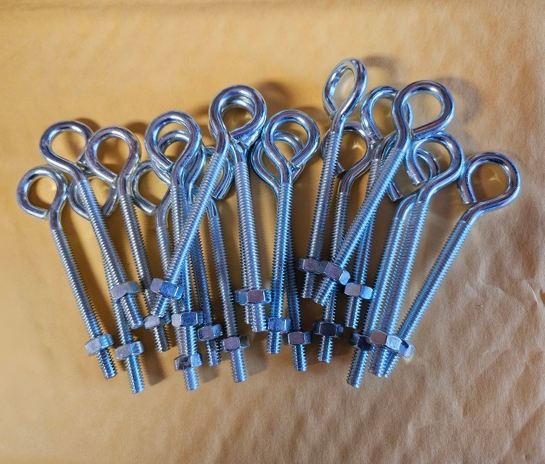 (20pcs) 1/4-20 x 4″ Eye Bolts with Nut Zinc Plated Steel HINDLEY USA #514/10805
