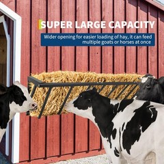 63″ Hay Rack Feeder Wall Mount 16 Gallon Rust Resistant for Indoor Outdoor Use