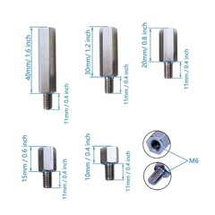 10 Pcs Stainless Steel Single Head Stud Hex Standoff Spacers M6 for PCB C722