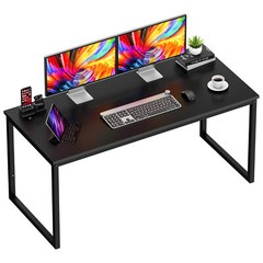 Computer Desk 55″ Large Laptop PC Study Writing Table Simple Office Desk Black