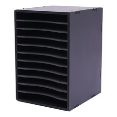 15.7in Desktop Sorter 11 Compartment Wooden Office Desk File Holder Organizer
