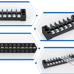 5Pcs Dual Row 12 Positions Screw Terminal Electric Barrier Strip Block 15A 600V