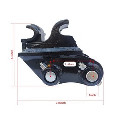 Quick-connect mechanical couplings for mini excavators, tool-free installation.