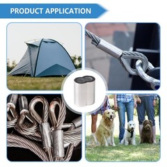 5/32 Inch Aluminum Crimping Loop Sleeve 5/32″ 4MM Cable Ferrules Crimp Loops …