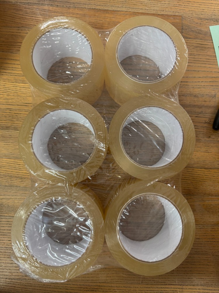 LOT OF 24 72MM x 100M (2.83in W x 328 Ft L) Clear Packing Tape BRAND NEW