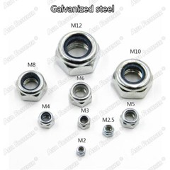 Locknut Hex nut Hexagon Locknuts with Nylon Insert Stainless Steel Black M2-M12