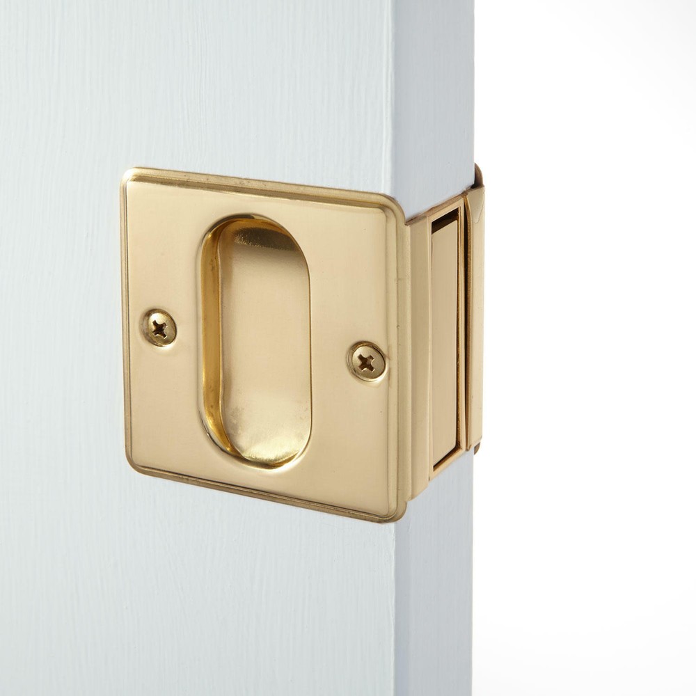 Signature Hardware 8PL-PA-PB Nestore Pocket Door Lock Passage Polished Brass