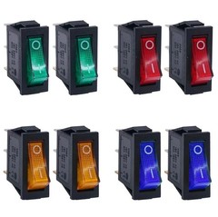 8pcs LED Rocker Toggle Switch SPST 3 Pin Mini Boat On Off Switch Set